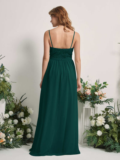 Carlyna Ursula A-Line Dark Emerald Beaded Bridesmaid Dress Maxi Sleeveless Sweetheart Dress #color_dark-emerald