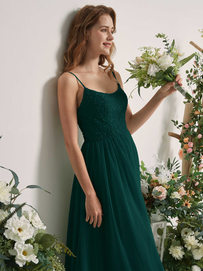 Carlyna Verna A-Line Dark Emerald Beaded Bridesmaid Dress Maxi Sleeveless Sweetheart Dress #color_dark-emerald