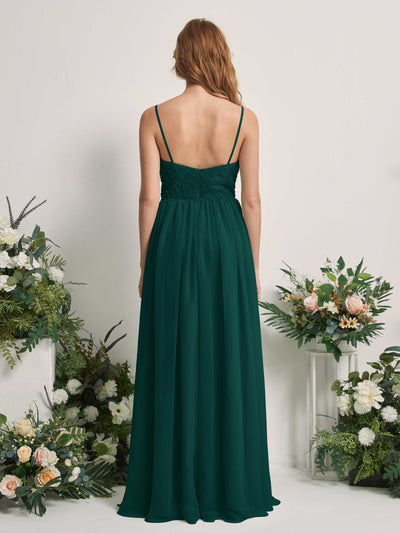 Carlyna Verna A-Line Dark Emerald Beaded Bridesmaid Dress Maxi Sleeveless Sweetheart Dress #color_dark-emerald