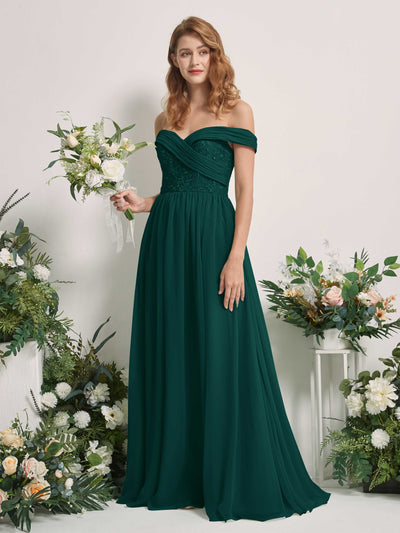 Carlyna Leona A-Line Dark Emerald Embroidered Bridesmaid Dress Maxi Sleeveless Sweetheart Dress #color_dark-emerald