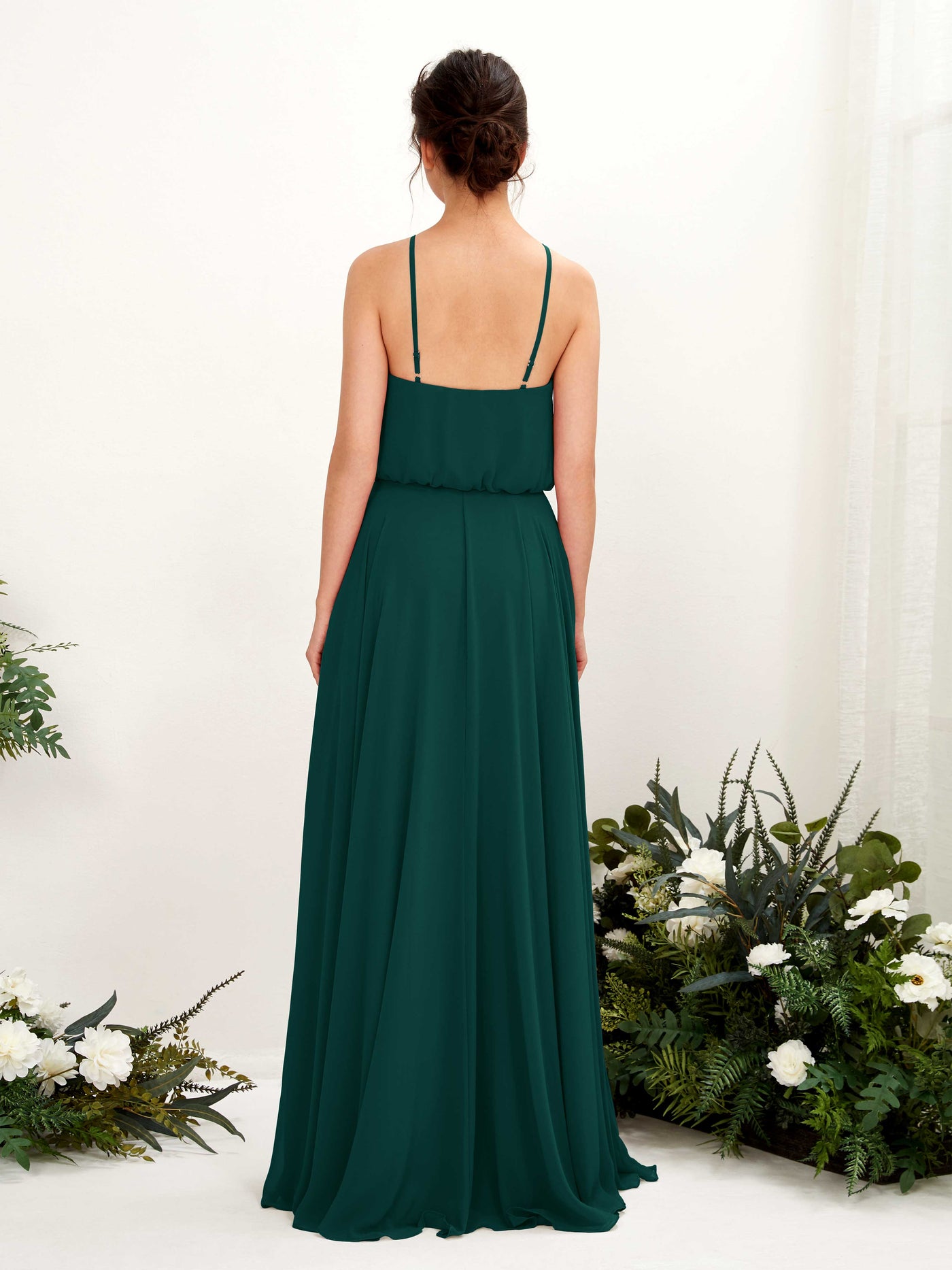 Bohemian Halter Spaghetti-straps Bridesmaid Dress - Dark Emerald (81223417)#color_dark-emerald