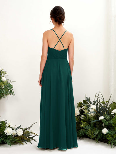 Carlyna Naura A-Line Dark Emerald Bridesmaid Dress Maxi Sleeveless V-Neck Dress #color_dark-emerald