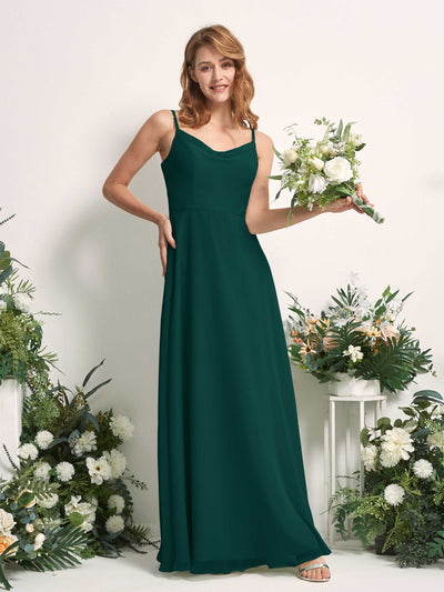 Carlyna Hannah A-Line Dark Emerald Bridesmaid Dress Maxi Sleeveless Sweetheart Dress Front View #color_dark-emerald
