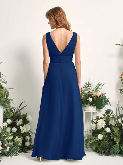 Carlyna Mollie A-Line Royal Blue Bridesmaid Dress Maxi Sleeveless V-Neck Dress #color_royal-blue