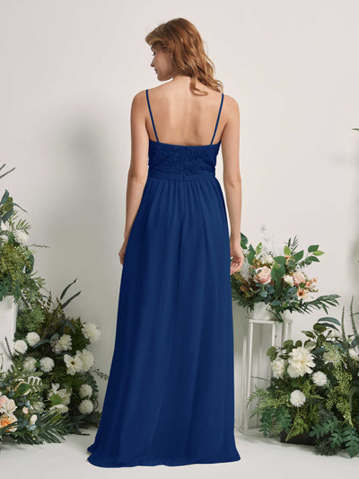 Carlyna Ursula A-Line Royal Blue Beaded Bridesmaid Dress Maxi Sleeveless Sweetheart Dress #color_royal-blue