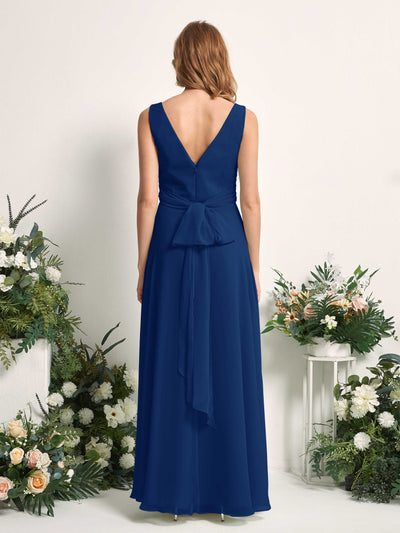 Carlyna June A-Line Royal Blue Bridesmaid Dress Maxi Sleeveless V-Neck Dress #color_royal-blue