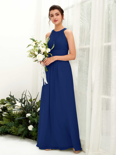 Carlyna Noelle A-Line Royal Blue Bridesmaid Dress Maxi Sleeveless Round Neck Dress #color_royal-blue
