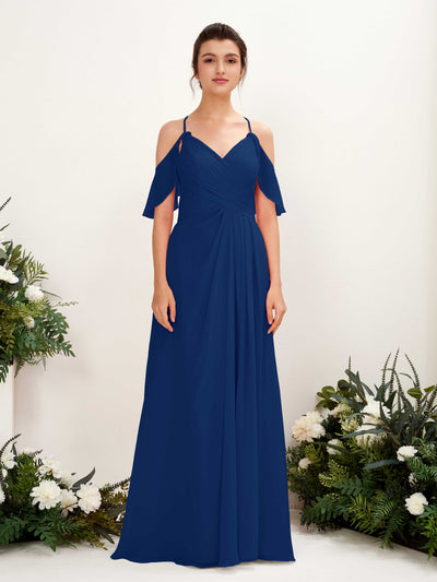 Carlyna Orlane A-Line Royal Blue Bridesmaid Dress Maxi Sleeveless V-Neck Dress #color_royal-blue