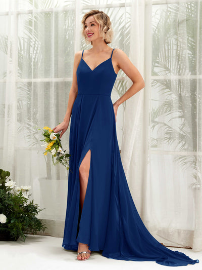 Carlyna Mana A-Line Royal Blue Bridesmaid Dress Maxi Sleeveless V-Neck Dress #color_royal-blue