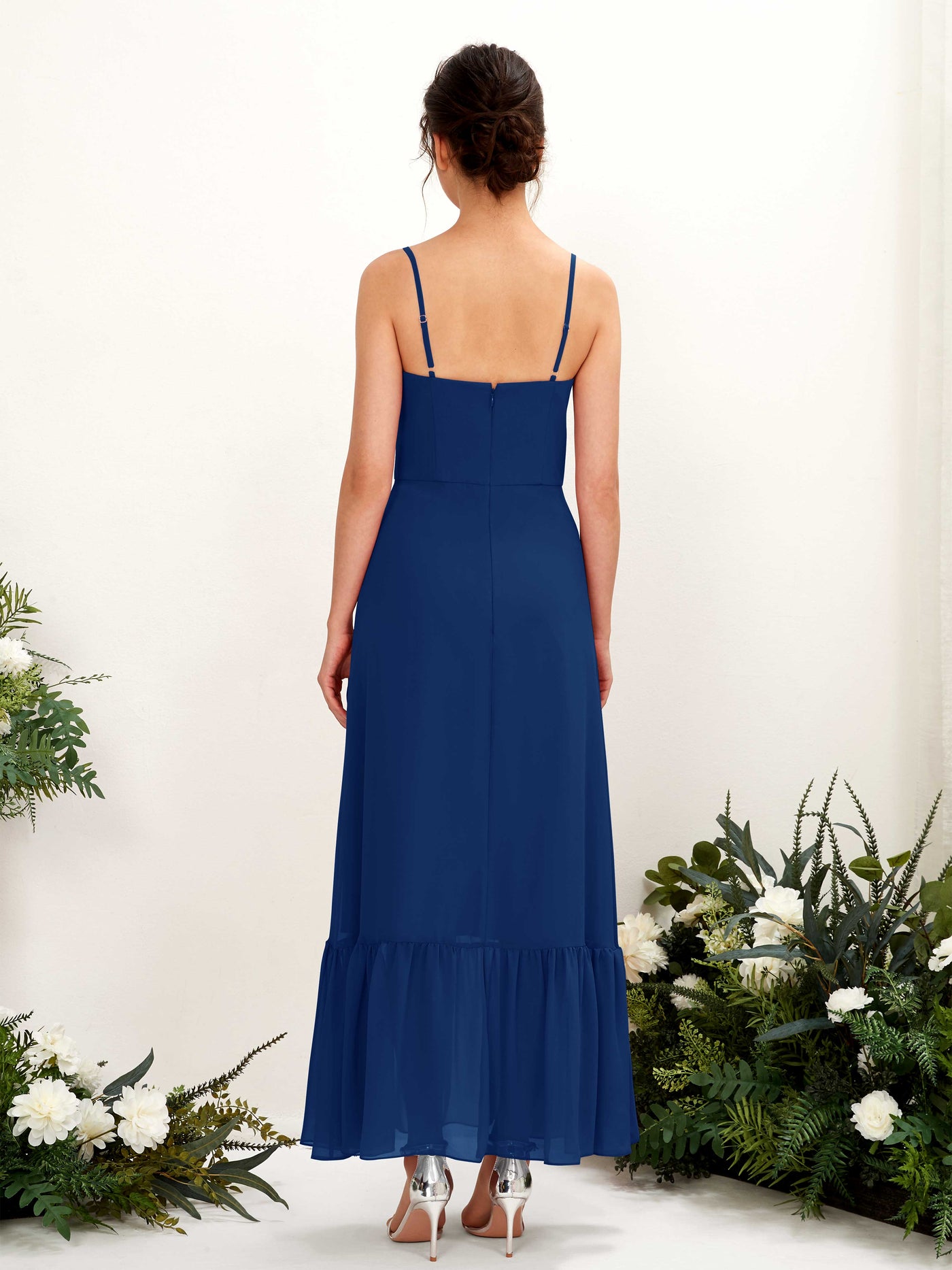 Spaghetti-straps Sweetheart Sleeveless Chiffon Bridesmaid Dress - Royal Blue (81223037)#color_royal-blue