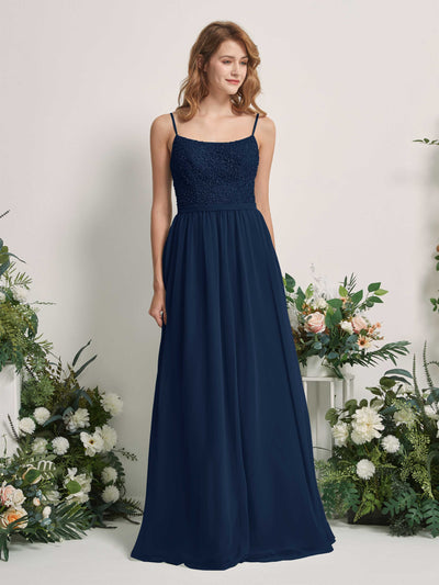 Carlyna Ursula A-Line Navy Beaded Bridesmaid Dress Maxi Sleeveless Sweetheart Dress #color_navy