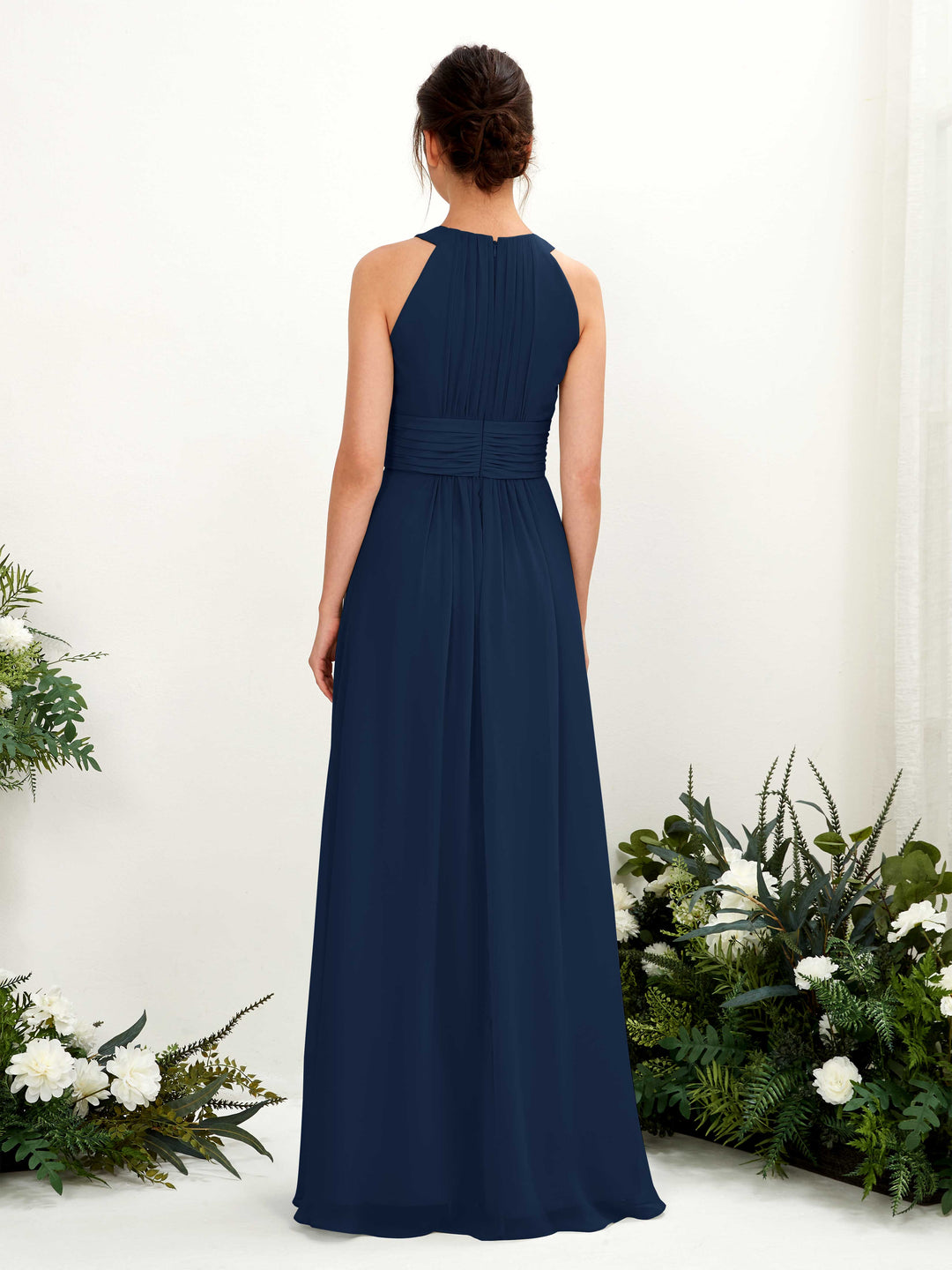 princess polly baby blue dress Goddiva long sleeve maxi prom dress in navy main image 1