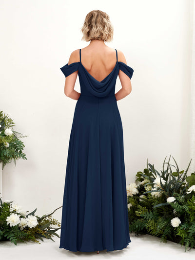 Carlyna Kauku A-Line Navy Bridesmaid Dress Maxi Sleeveless V-Neck Dress #color_navy