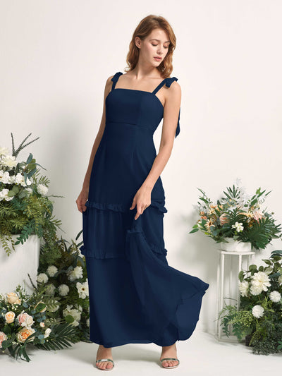 Carlyna Kaiya A-Line Navy Bridesmaid Dress Maxi Sleeveless Straight Dress #color_navy