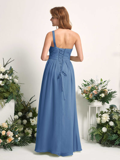 Carlyna Pandora A-Line Dusty Blue Bridesmaid Dress Maxi Sleeveless One Shoulder Dress #color_dusty-blue