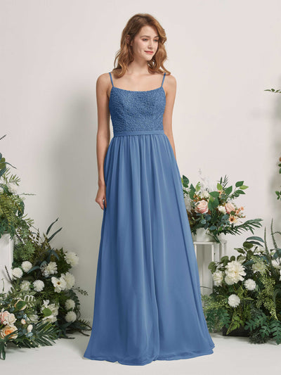 Carlyna Ursula A-Line Dusty Blue Beaded Bridesmaid Dress Maxi Sleeveless Sweetheart Dress #color_dusty-blue