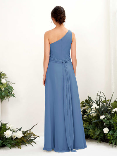 Carlyna Trita Sheath Dusty Blue Bridesmaid Dress Maxi Sleeveless One Shoulder Dress #color_dusty-blue