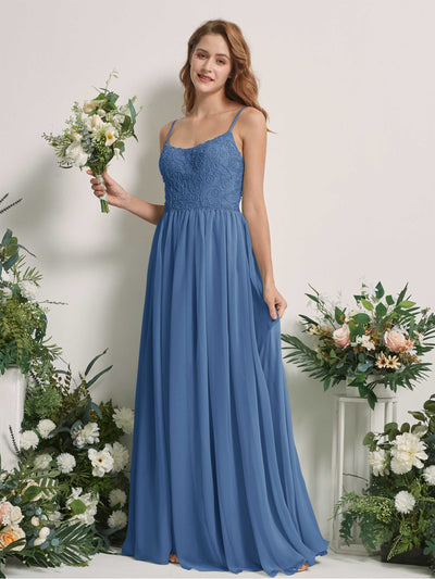 Carlyna Verna A-Line Dusty Blue Beaded Bridesmaid Dress Maxi Sleeveless Sweetheart Dress #color_dusty-blue