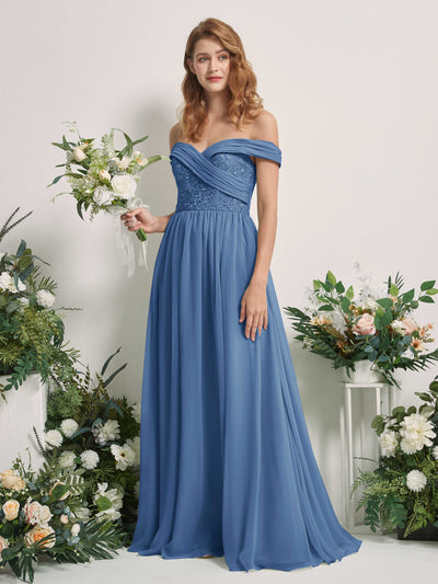 Carlyna Leona A-Line Dusty Blue Embroidered Bridesmaid Dress Maxi Sleeveless Sweetheart Dress #color_dusty-blue