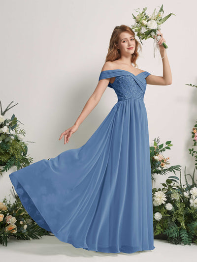 Carlyna Leona A-Line Dusty Blue Embroidered Bridesmaid Dress Maxi Sleeveless Sweetheart Dress #color_dusty-blue