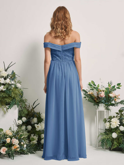 Carlyna Leona A-Line Dusty Blue Embroidered Bridesmaid Dress Maxi Sleeveless Sweetheart Dress #color_dusty-blue