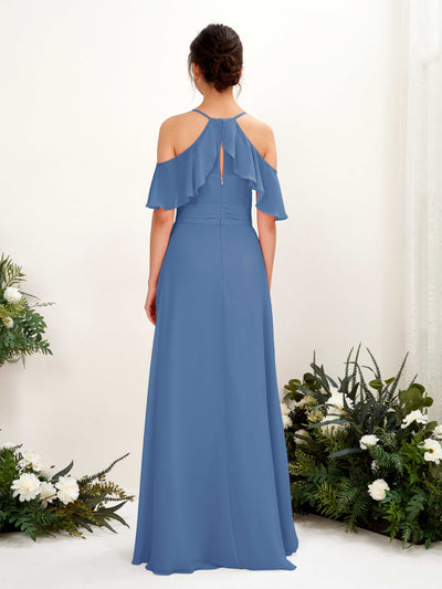 Carlyna Orlane A-Line Dusty Blue Bridesmaid Dress Maxi Sleeveless V-Neck Dress #color_dusty-blue