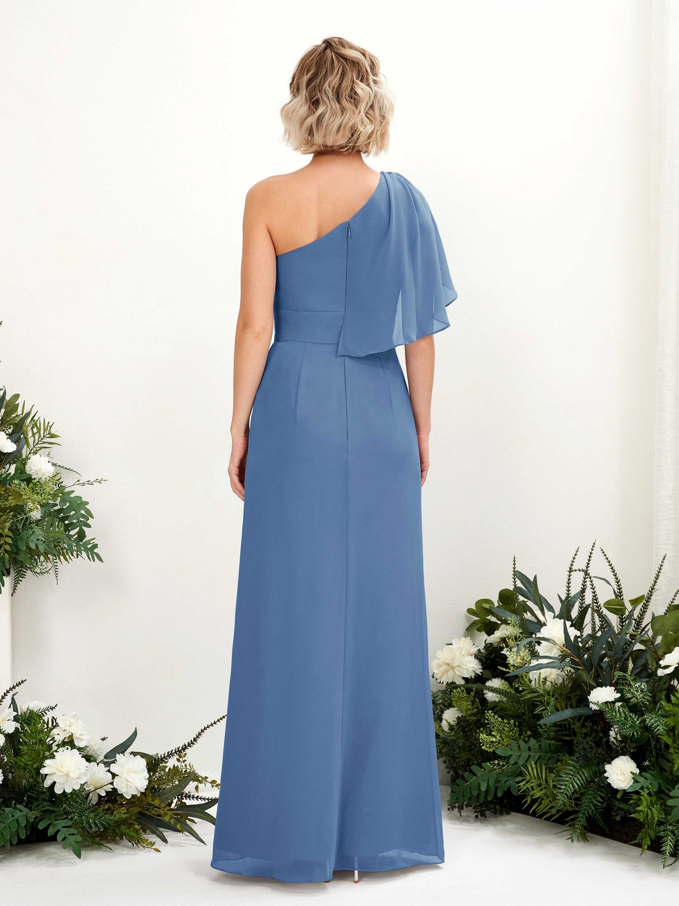 Ball Gown Sleeveless Chiffon Bridesmaid Dress - Dusty Blue (81223710)#color_dusty-blue