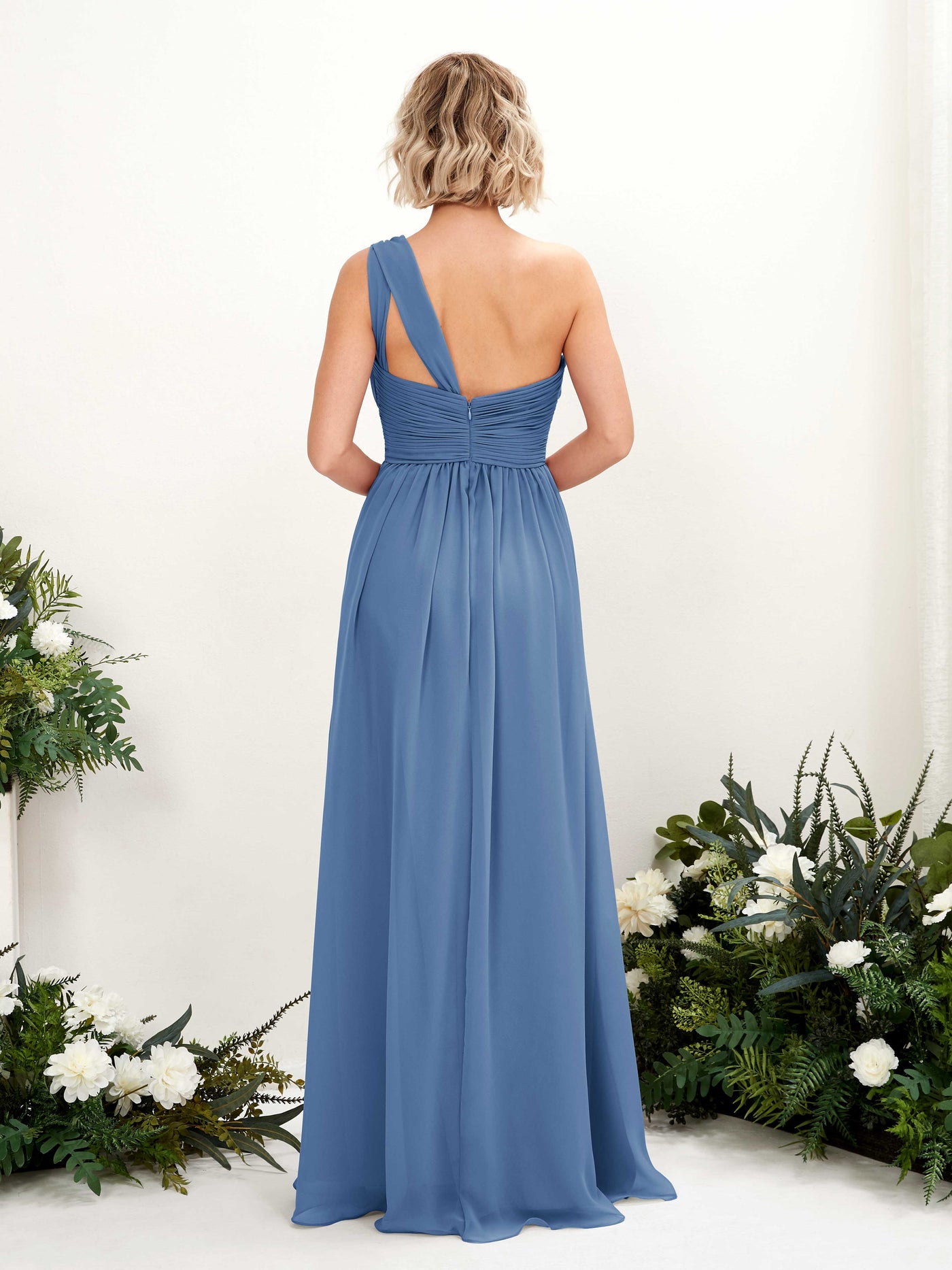 One Shoulder Sleeveless Chiffon Bridesmaid Dress - Dusty Blue (81225010)#color_dusty-blue