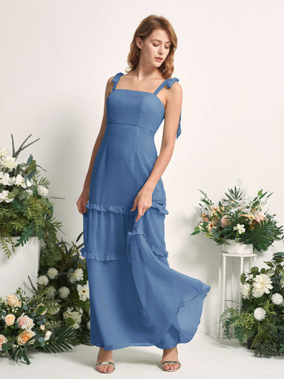 Carlyna Kaiya A-Line Dusty Blue Bridesmaid Dress Maxi Sleeveless Straight Dress #color_dusty-blue