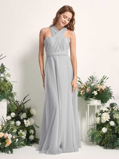 Carlyna Carolyn Convertible Silver Bridesmaid Dress Maxi Sleeveless Sweetheart Dress Side View 5 #color_silver