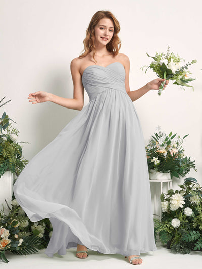 Carlyna Elma A-Line Silver Bridesmaid Dress Maxi Sleeveless Sweetheart Dress Side View 2 #color_silver