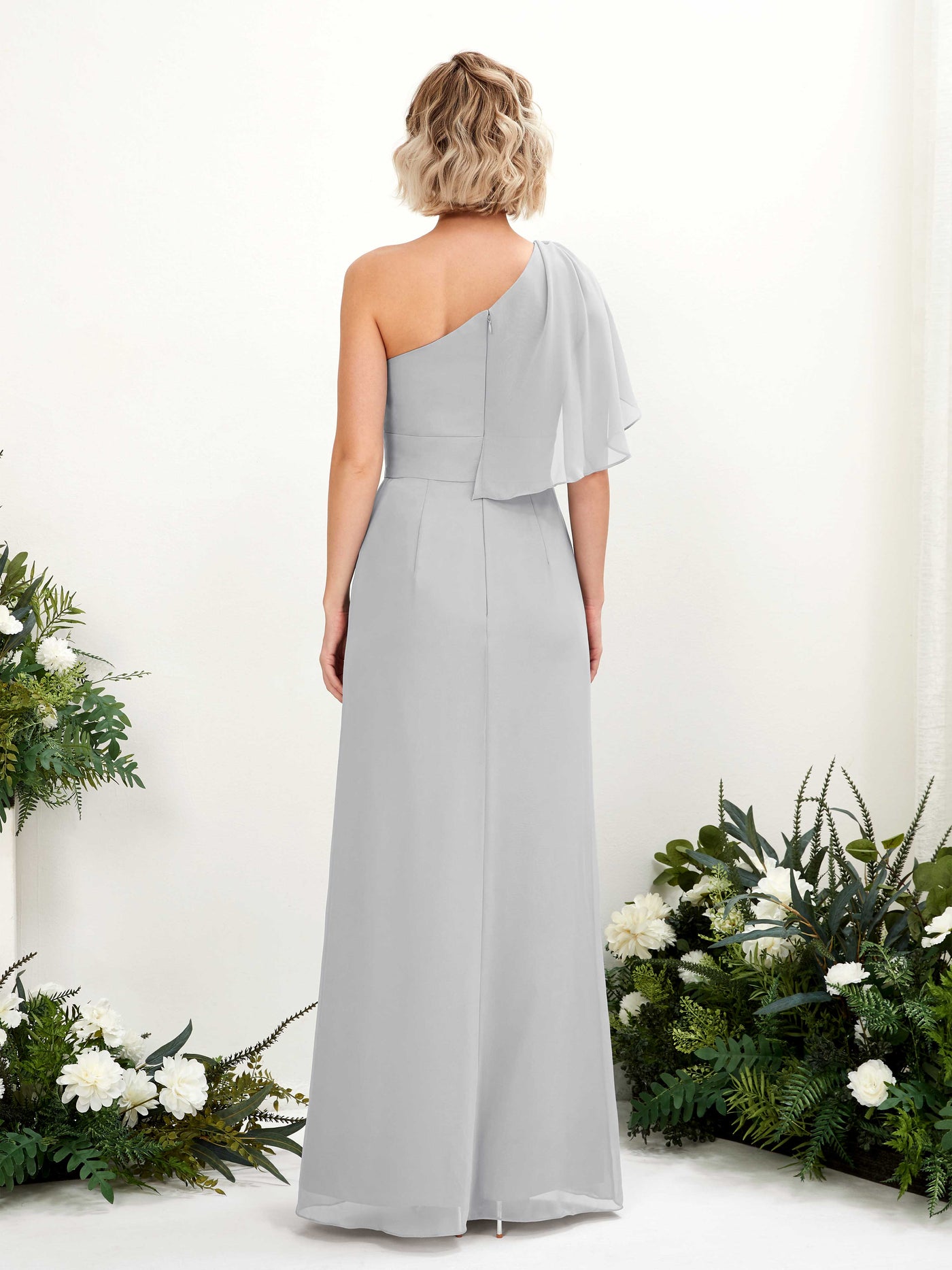 Ball Gown Sleeveless Chiffon Bridesmaid Dress - Silver (81223727)#color_silver