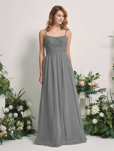 Carlyna Ursula A-Line Steel Gray Beaded Bridesmaid Dress Maxi Sleeveless Sweetheart Dress #color_steel-gray