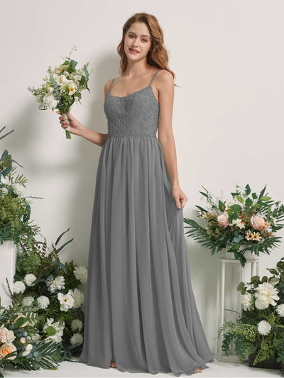 Carlyna Verna A-Line Steel Gray Beaded Bridesmaid Dress Maxi Sleeveless Sweetheart Dress #color_steel-gray