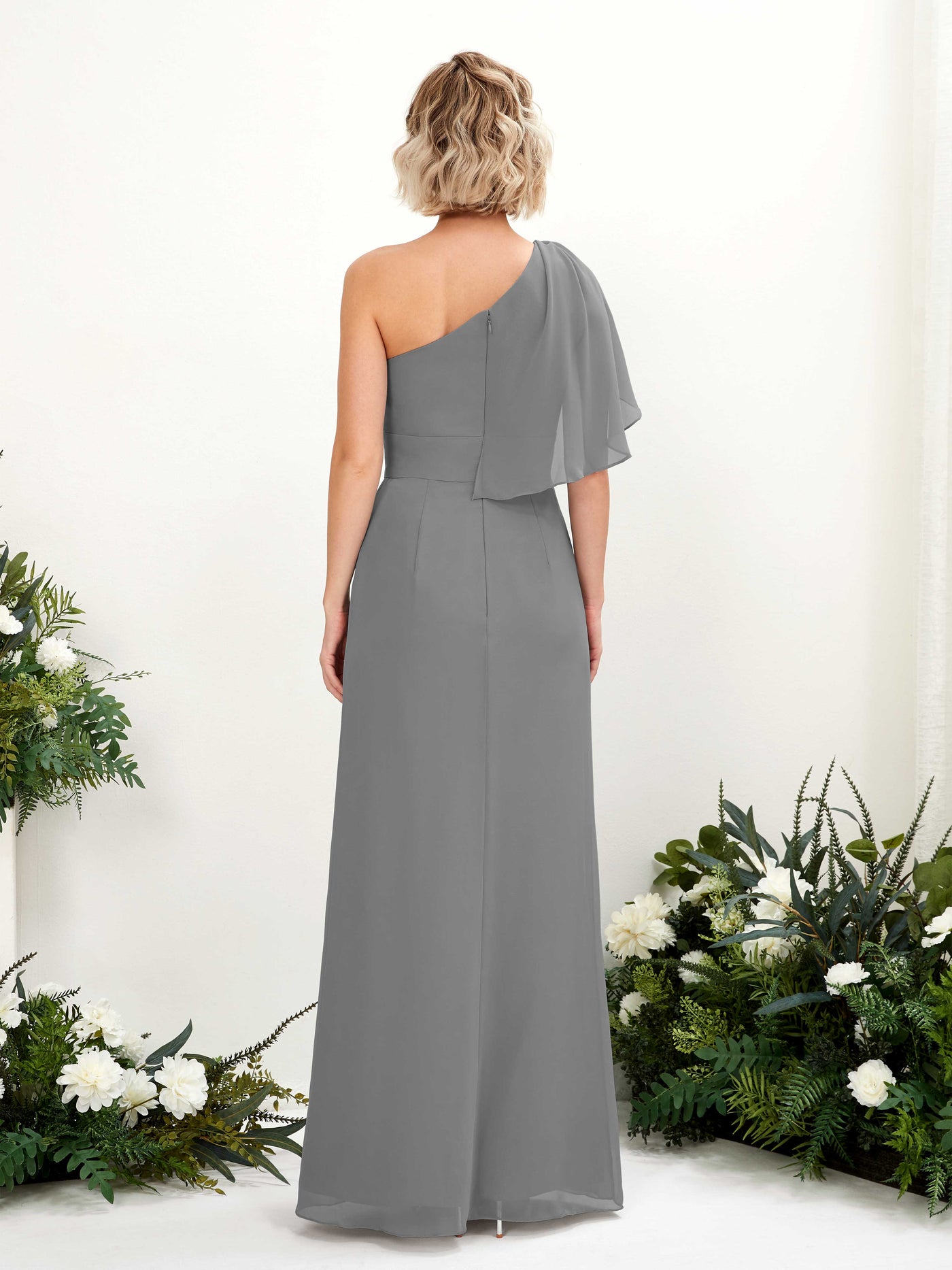 Ball Gown Sleeveless Chiffon Bridesmaid Dress - Steel Gray (81223720)#color_steel-gray