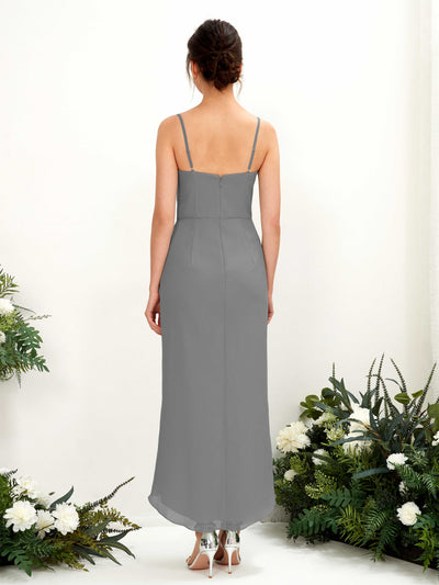Carlyna Liliane Sheath Steel Gray Bridesmaid Dress Midi Sleeveless V-Neck Dress #color_steel-gray