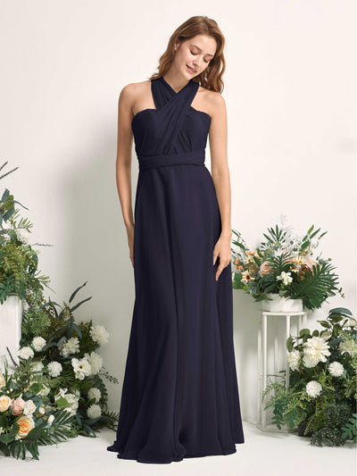 Carlyna Carolyn Convertible Dark Navy Bridesmaid Dress Maxi Sleeveless Sweetheart Dress Side View 3 #color_dark-navy
