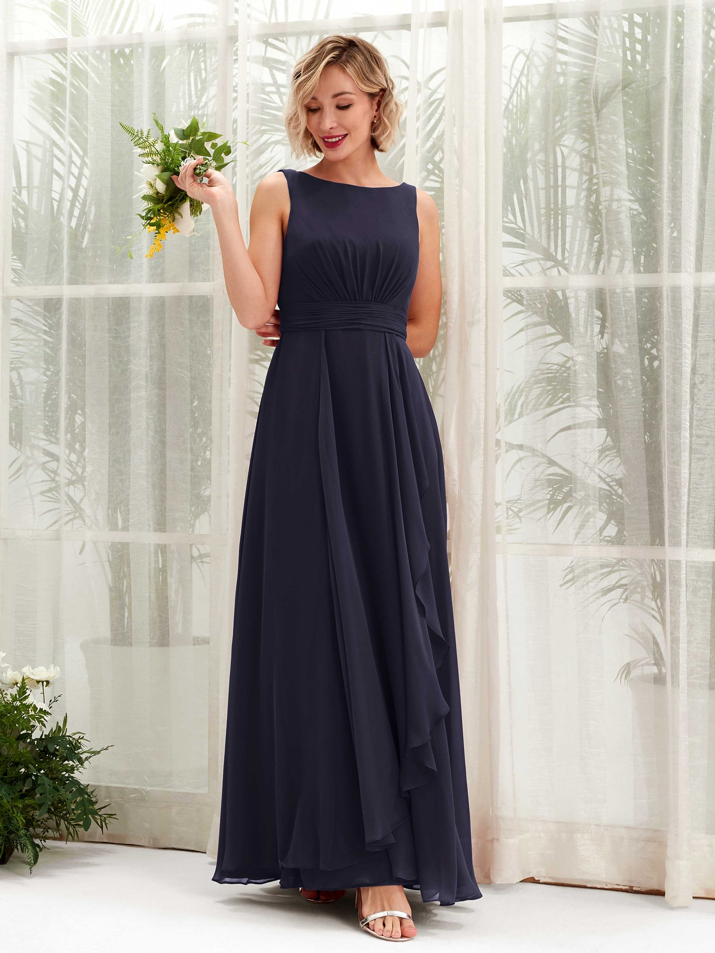 A-line Bateau Sleeveless Chiffon Bridesmaid Dress (81225818)#color_dark-navy
