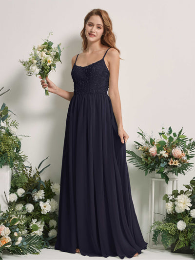 Carlyna Verna A-Line Dark Navy Beaded Bridesmaid Dress Maxi Sleeveless Sweetheart Dress #color_dark-navy