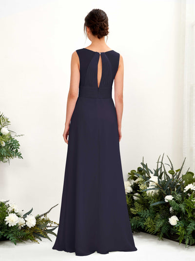 Carlyna Karen A-Line Dark Navy Bridesmaid Dress Maxi Sleeveless V-Neck Dress #color_dark-navy