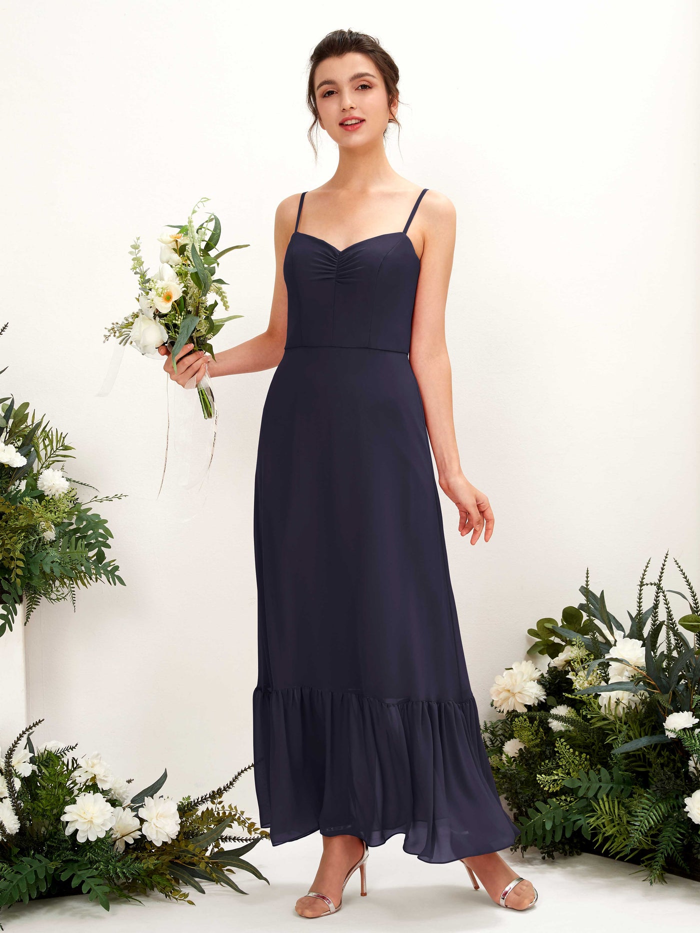 Spaghetti-straps Sweetheart Sleeveless Chiffon Bridesmaid Dress (81223018)#color_dark-navy