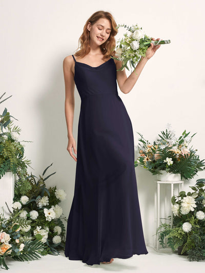 Carlyna Hannah A-Line Dark Navy Bridesmaid Dress Maxi Sleeveless Sweetheart Dress Side View 2 #color_dark-navy