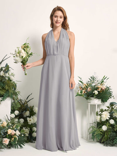 Carlyna Carolyn Convertible Dove Bridesmaid Dress Maxi Sleeveless Sweetheart Dress Front View #color_dove