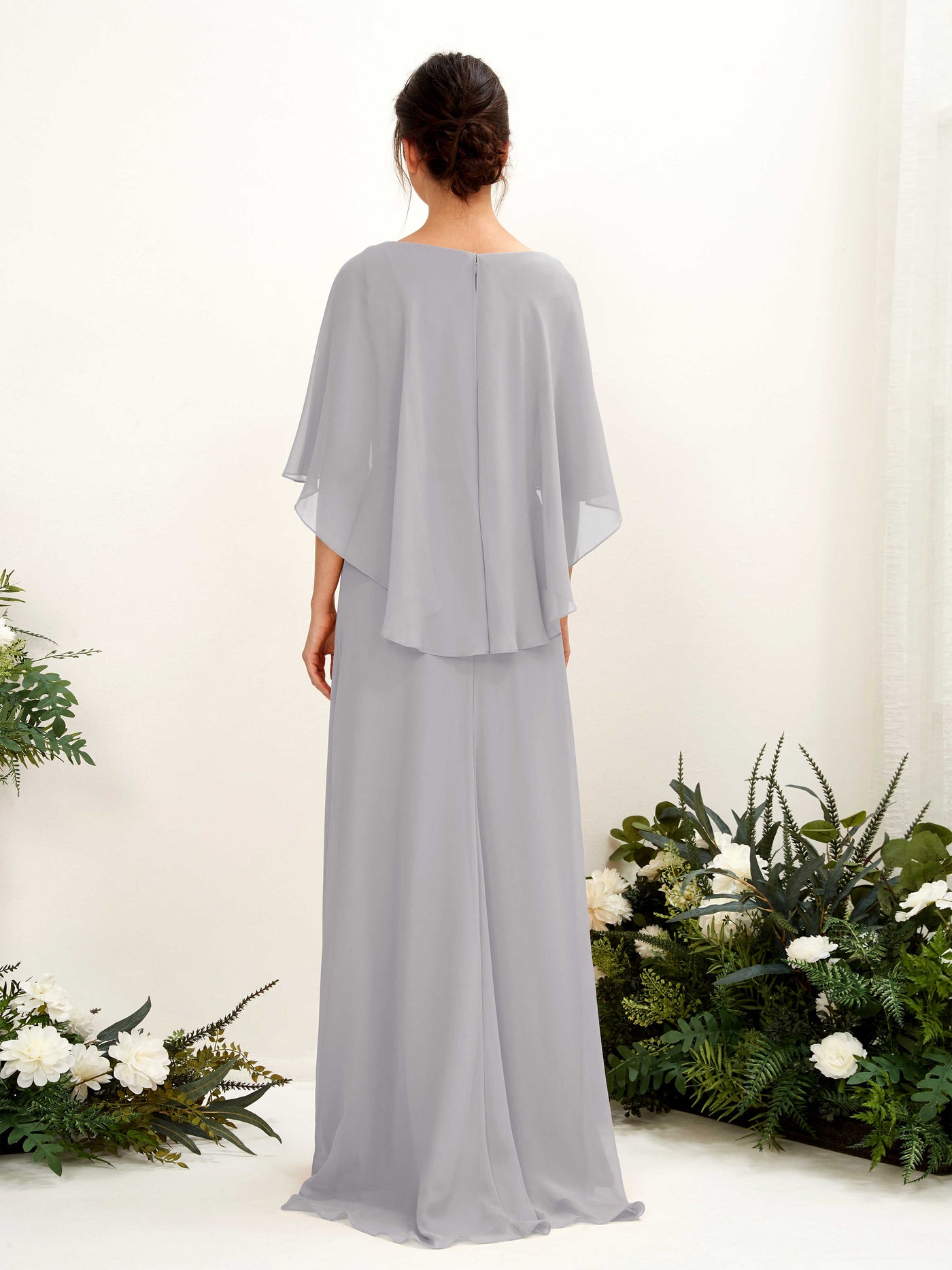 A-line Bateau Sleeveless Chiffon Bridesmaid Dress - Dove (81222025)#color_dove