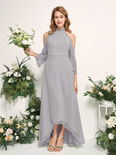 Carlyna Maxine A-Line Dove Bridesmaid Dress Maxi Sleeveless Round Neck Dress #color_dove