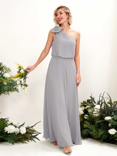 Carlyna Laurel A-Line Dove Bridesmaid Dress Maxi Sleeveless One Shoulder Dress #color_dove