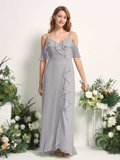 Carlyna Yvette A-Line Dove Bridesmaid Dress Maxi Sleeveless V-Neck Dress #color_dove