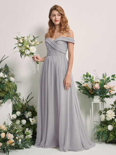 Carlyna Leona A-Line Dove Embroidered Bridesmaid Dress Maxi Sleeveless Sweetheart Dress #color_dove