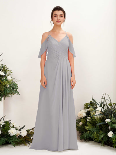 Carlyna Orlane A-Line Dove Bridesmaid Dress Maxi Sleeveless V-Neck Dress #color_dove