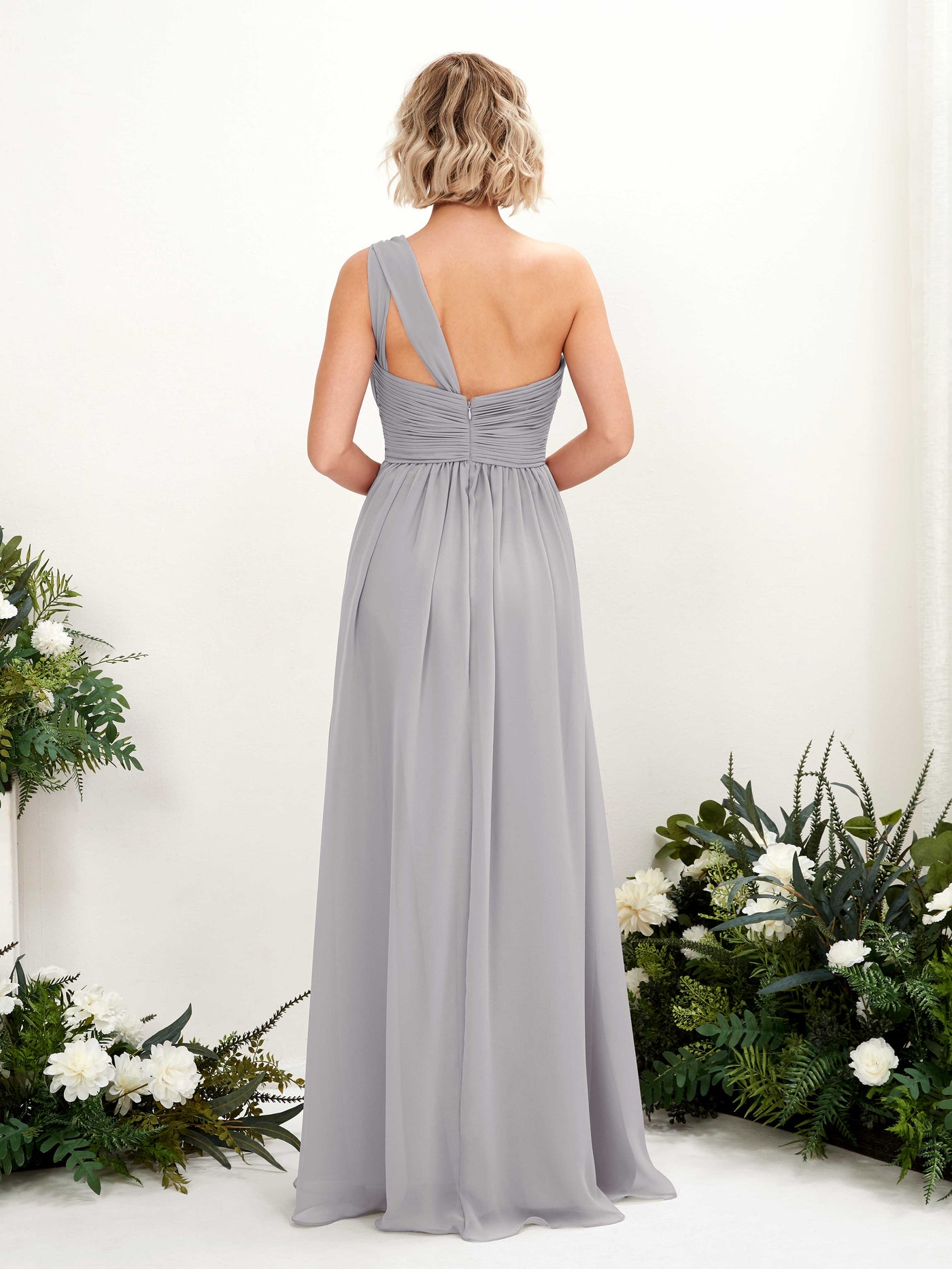 One Shoulder Sleeveless Chiffon Bridesmaid Dress - Dove (81225025)#color_dove